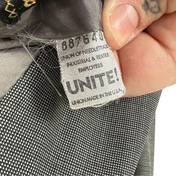 Hart Schaffner & Marx Berk’s Norwin Crosshatch Lined Sports Coat Blazer Gray 44R - Picture 10 of 13